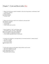Accounting Chapter 7 Which The Following Would Included Cash And