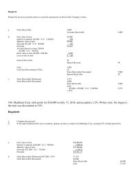 Accounting Chapter 7 Required Prepare The Necessary Journal Entries Record