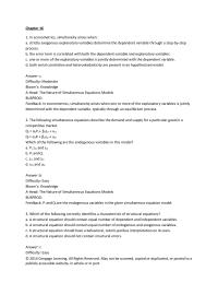 Economics Chapter 16 Which of the following tests can be used to test