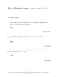 Management Chapter 9 The concept of motivation helps explain differences