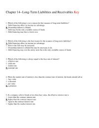 Accounting Chapter 14 Which The Following Not Reason For The