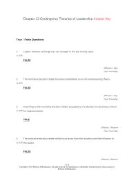 Management Chapter 13 Leader-member exchange has not changed in the last&nbsp;