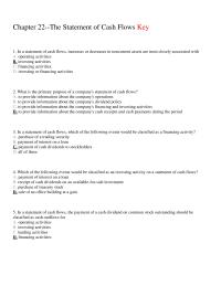 Accounting Chapter 22 which statement best defines a company’s operating