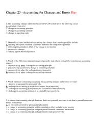 Accounting Chapter 23 The Accounting Changes Identified Current GAAP Include