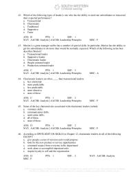 Management Chapter 12 Which Category On the Situational Leadership Grid Does