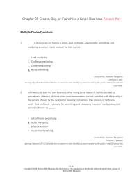 Entrepreneurship Chapter 5 The Parties Franchising Arrangement Usually Compete With