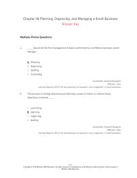 Entrepreneurship Chapter 6 The process of setting objectives and devising