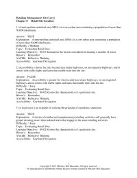Management Chapter 8 Accessibility is lesser for sites located near major