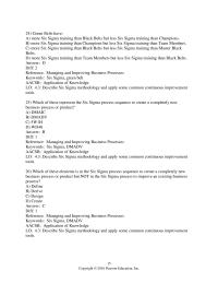 Management Chapter 4 Which of these elements is in the Six Sigma