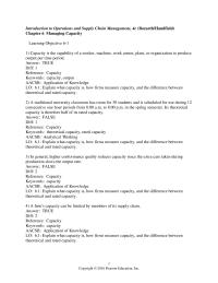 Management Chapter 6 A bottling machine has a theoretical capacity