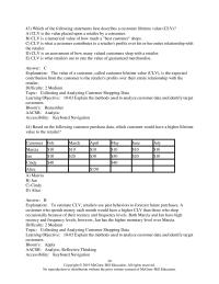Management Chapter 10 Which of the following retail analytic applications