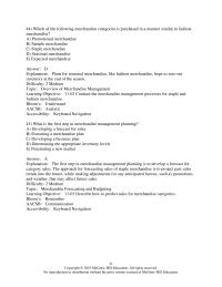 Management Chapter 11 Which of the following merchandise categories