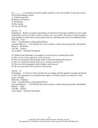 Management Chapter 13 Ferdinand runs a pie shop in a busy metropolis