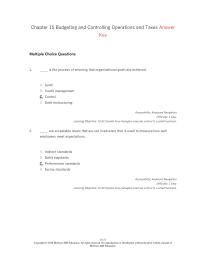 Entrepreneurship Chapter 15 The Process Ensuring That Organizational Goals