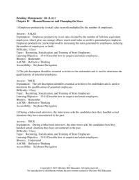 Management Chapter 15 Employee productivity is retail sales or profit
