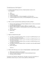 Finance Chapter 1 Why is a career in personal finance planning personally
