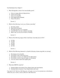 Finance Chapter 9 The Greater The Amount Nonmortgage Debt Outstanding