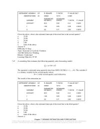 Economics Chapter 7 The equation is estimated using quarterly data&nbsp;