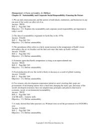 Management Chapter 15 Define Sustainability 34 Result Climate Change Food Production