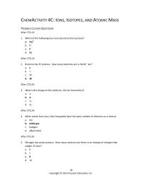 Chemical Engineering Chapter 4 Homework Isotope Chlorine Has Protons