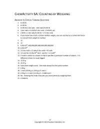 Chemical Engineering Chapter 6 Homework One mole always has the same number.