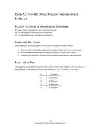 Chemical Engineering Chapter 6 Homework Articulate The Difference Between Empirical Formula And