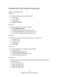 Chemical Engineering Chapter 7 Homework When balancing a chemical reaction you can change