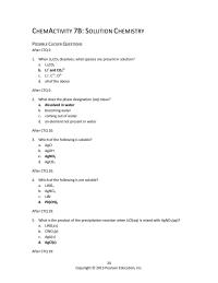Chemical Engineering Chapter 7 Homework What is the product of the precipitation reaction when