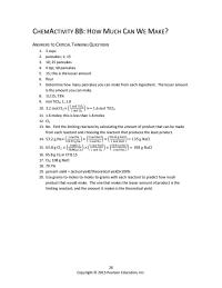 Chemical Engineering Chapter 8 Homework Find The Limiting Reactant Calculating The Amount