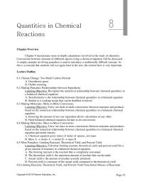 Chemical Engineering Chapter 8 Homework Chemical equation gives ratios of moles of species