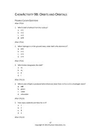 Chemical Engineering Chapter 9 Homework How Many Subshells Are