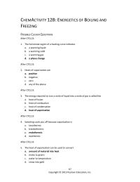 Chemical Engineering Chapter 12 Homework The Heat Vaporization Can Used
