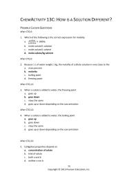 Chemical Engineering Chapter 13 Homework Colligative Properties Depend Concentration
