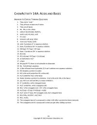 Chemical Engineering Chapter 14 Homework The Acid Underline Hcl Write Acid