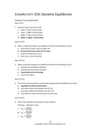 Chemical Engineering Chapter 15 Homework What The Equilibrium Expression
