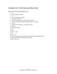 Chemical Engineering Chapter 17 Homework During Nuclear Reaction Neither The Total Mass
