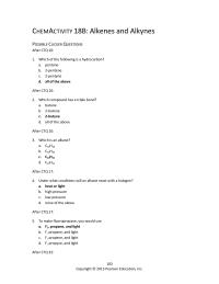 Chemical Engineering Chapter 18 Homework Inc Which The Following Saturated Hexane Propene