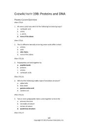 Chemical Engineering Chapter 19 Homework Two More Polypeptide Chains