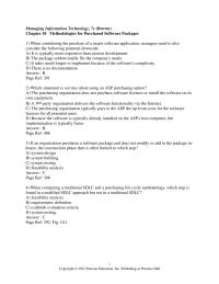 Management Chapter 10 Because the software is typically already installed