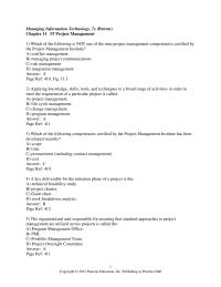 Management Chapter 11 Gant Chart Pert Chart Work Breakdown Project