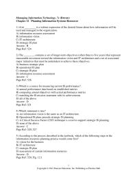 Management Chapter 12 Recommended Tools For