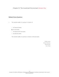 Investments & Securities Chapter 1 The material wealth of a society is a function