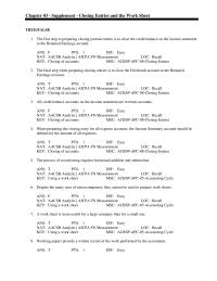 Accounting Supplement F When the Income Statement columns of the work