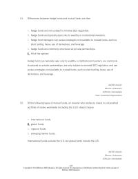 Investments & Securities Chapter 4 Differences Between Hedge Funds And Mutual