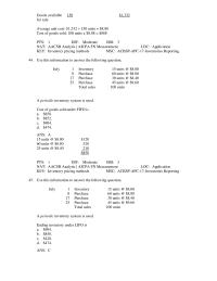 Accounting Chapter 6 A retail company has goods available for sale
