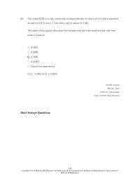 Investments & Securities Chapter 6 You Are Evaluating Two Investment Alternatives