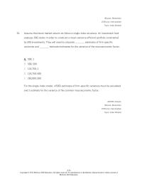 Investments & Securities Chapter 8 covariances between security returns tend to