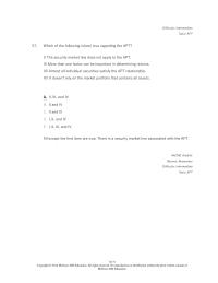 Investments & Securities Chapter 10 Factor Model The Return Stock Particular