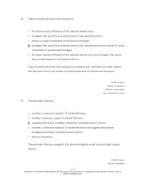 Investments & Securities Chapter 12 Tests Market Efficiency Have Focused The