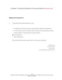 Investments & Securities Chapter 13 Chen Roll And Ross Hypothesized That The